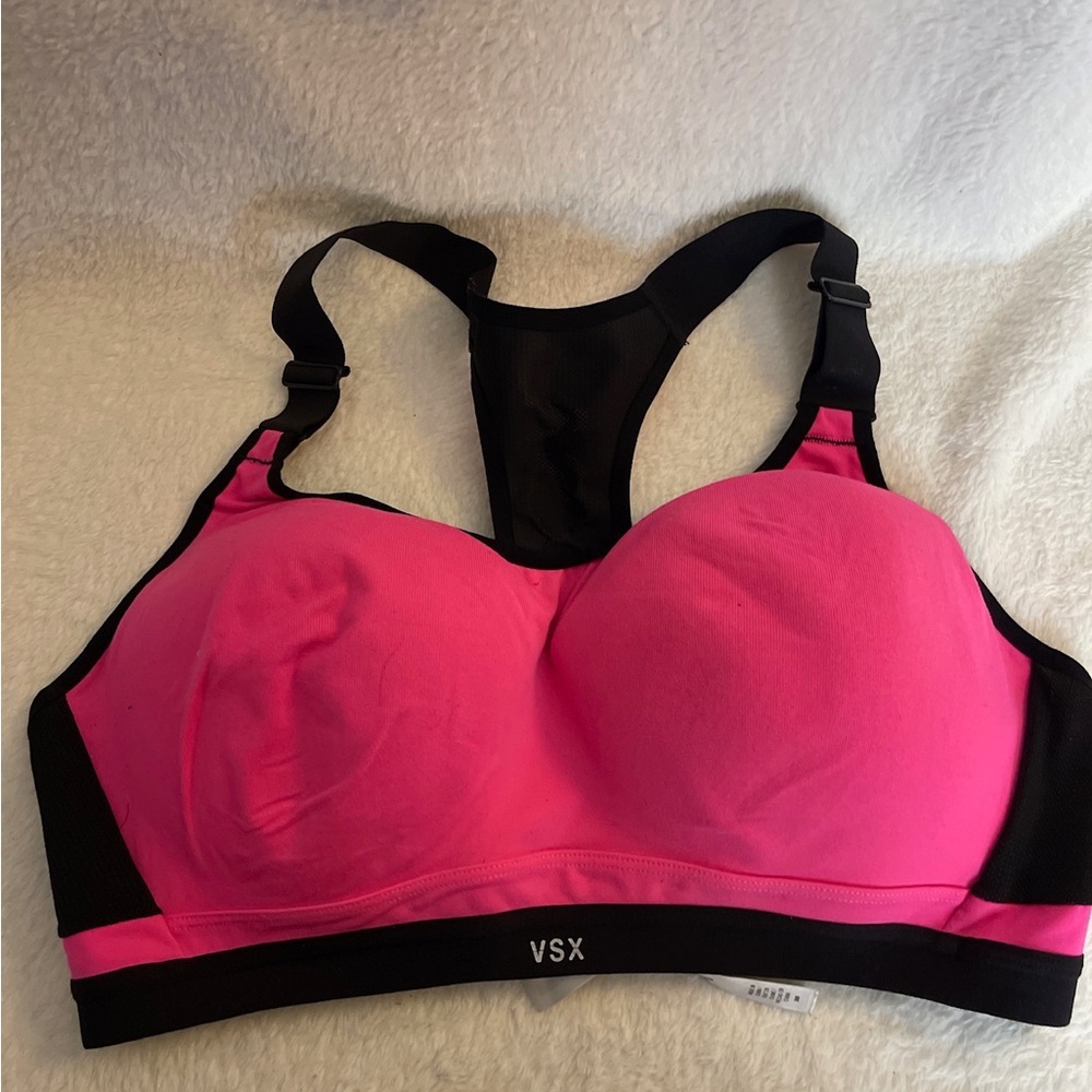 VSX Pink and Black Racerback Sports Bra